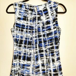 Calvin Klein sleeveless Blouse Black White Blue